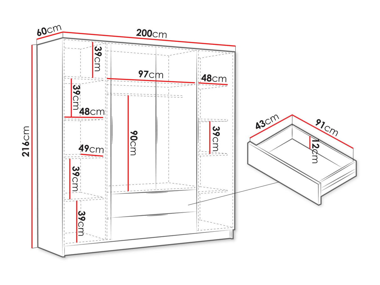 Gardróbszekrény SOFIA I, Szín: Kasmír, Fogantyú színe: 4463399