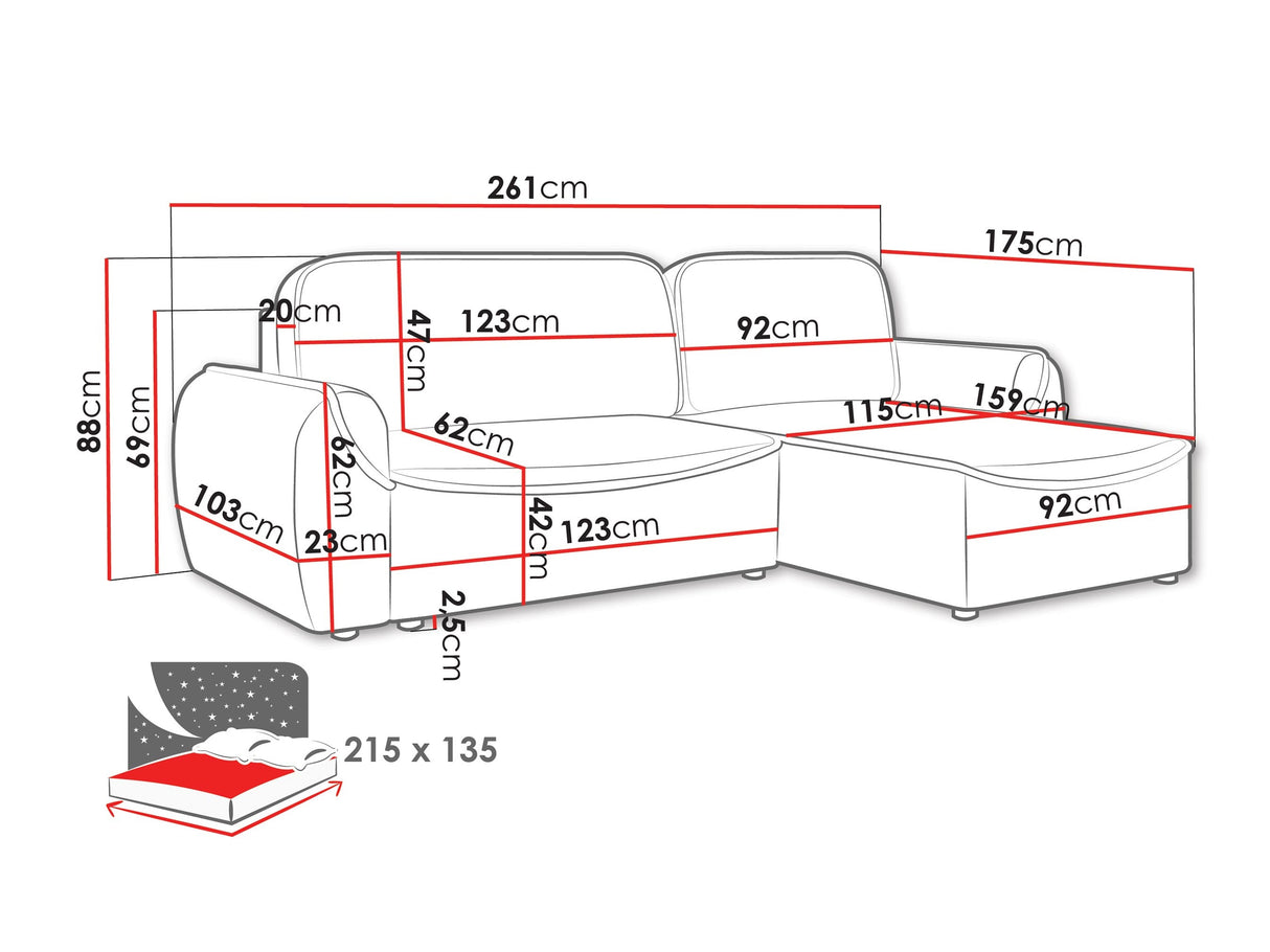 Sarokkanapé LOOM, Szín: Cruz 79