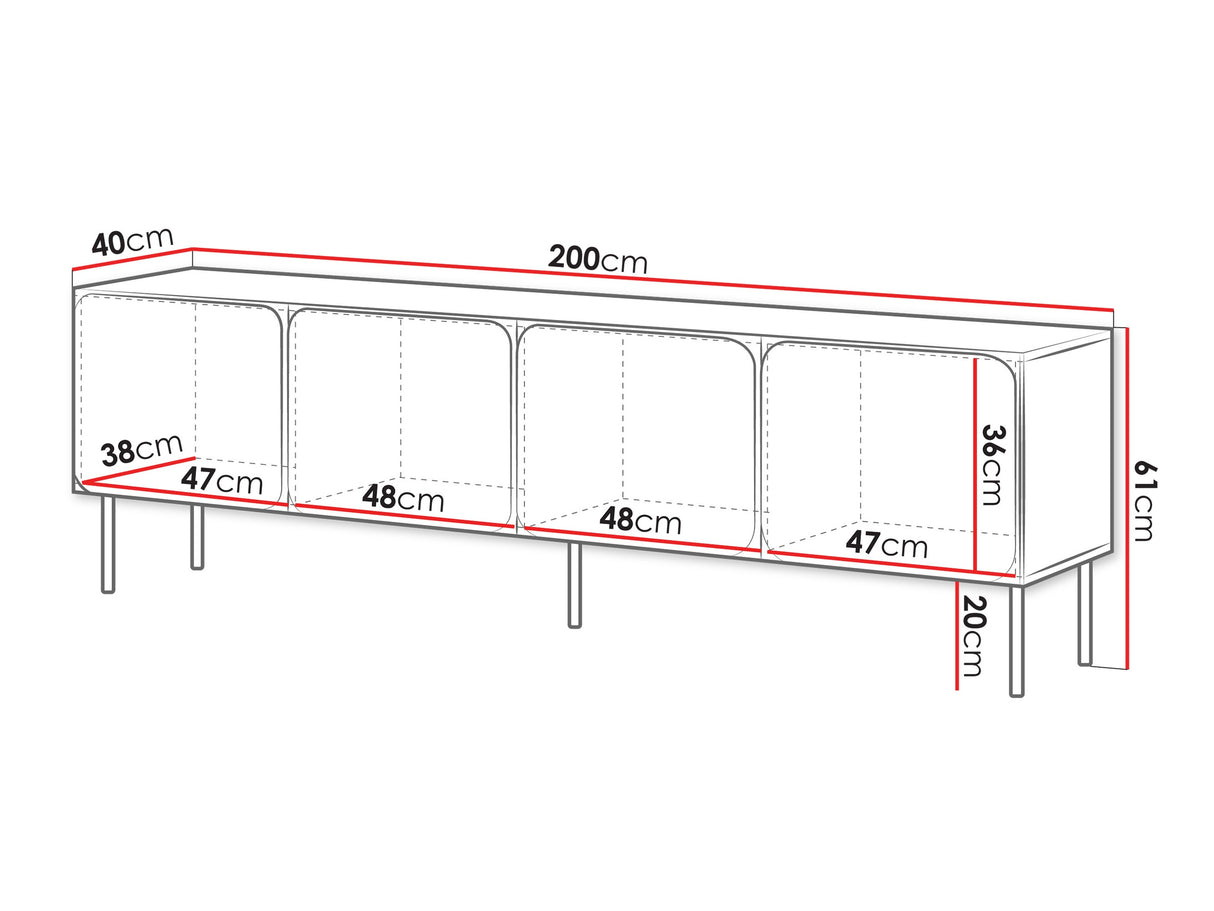 TV-állvány RTV 200 4D Rafael, Szín: Indigó