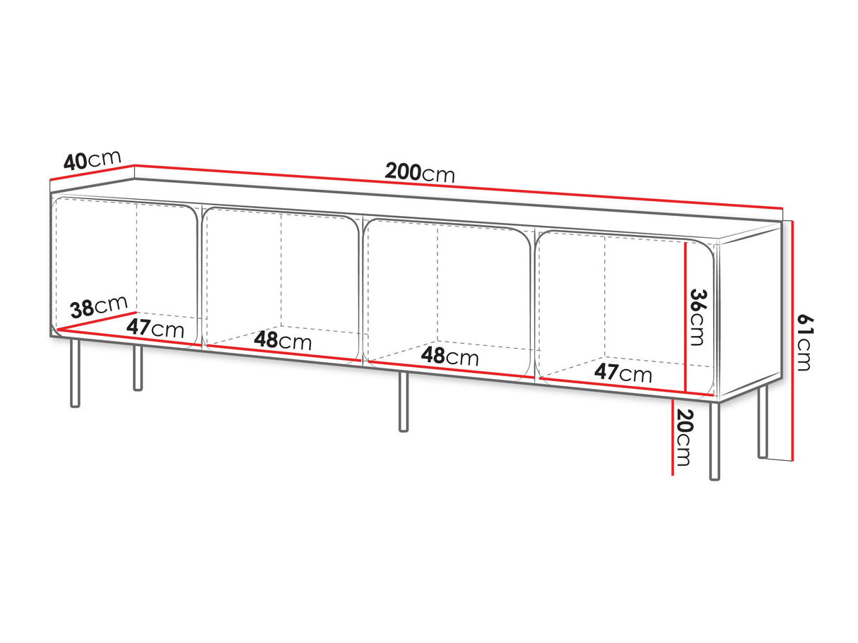 TV-állvány RTV 200 4D Rafael, Szín: Kasmír