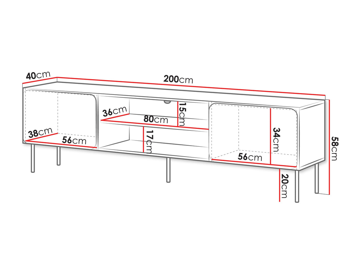TV-állvány RTV 200 EF Rafael, Szín: Indigó