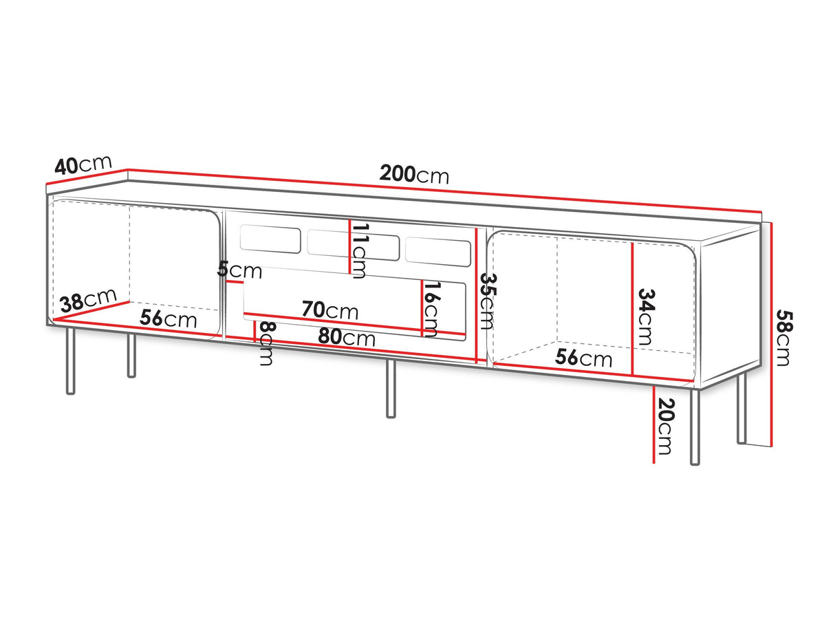 TV-állvány RTV 200 EF RAFAEL +, Szín: Indigó