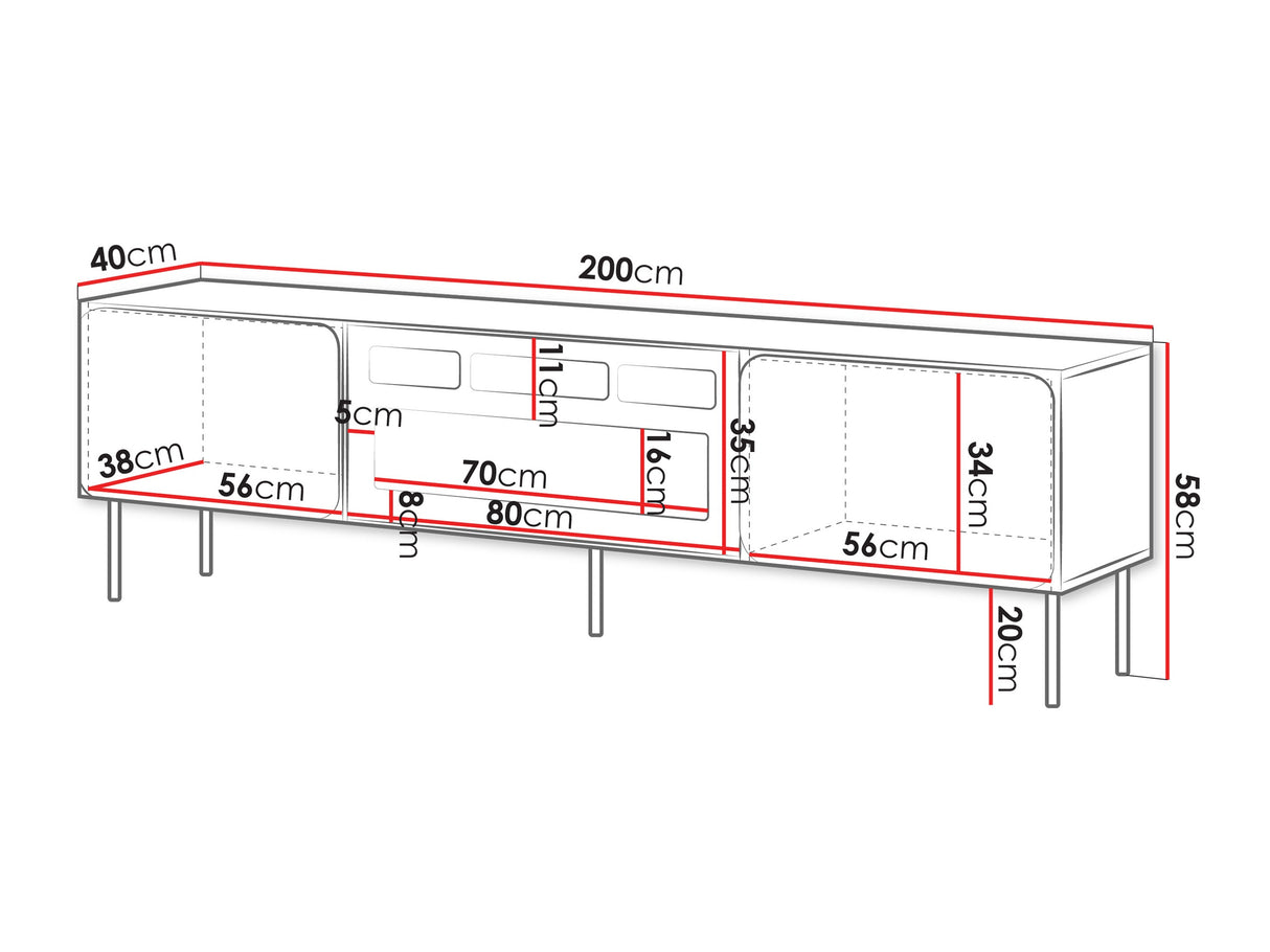 TV-állvány RTV 200 EF RAFAEL +, Szín: Kasmír