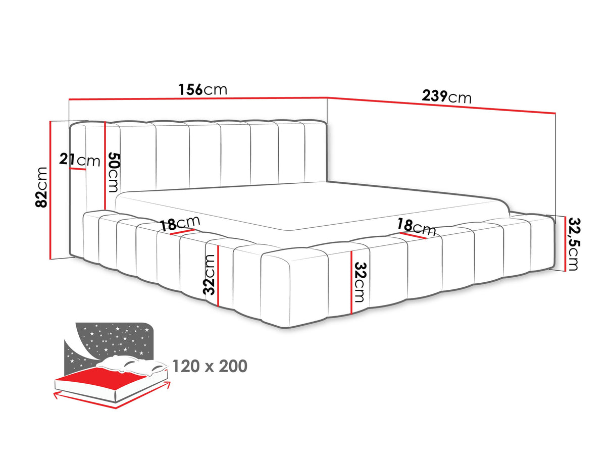 Ágy MAKIRA, Szín: 02, Alvó felület mérete: 120 x 200 cm