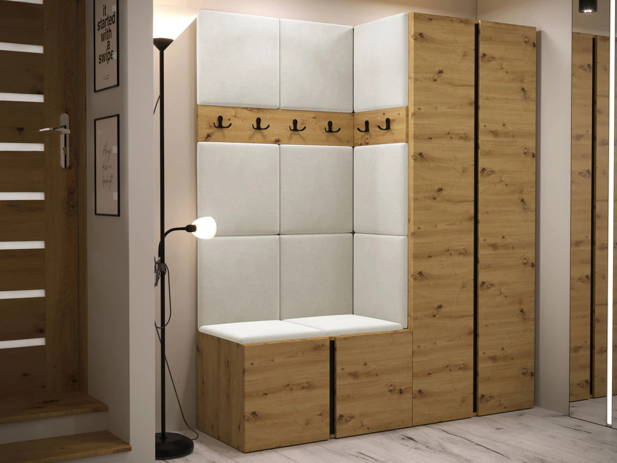 Előszoba garnitúra ORION III (Tavasz III), Keret színe: Artisan tölgy, Puha falpanel színe: Manila 02 4470221