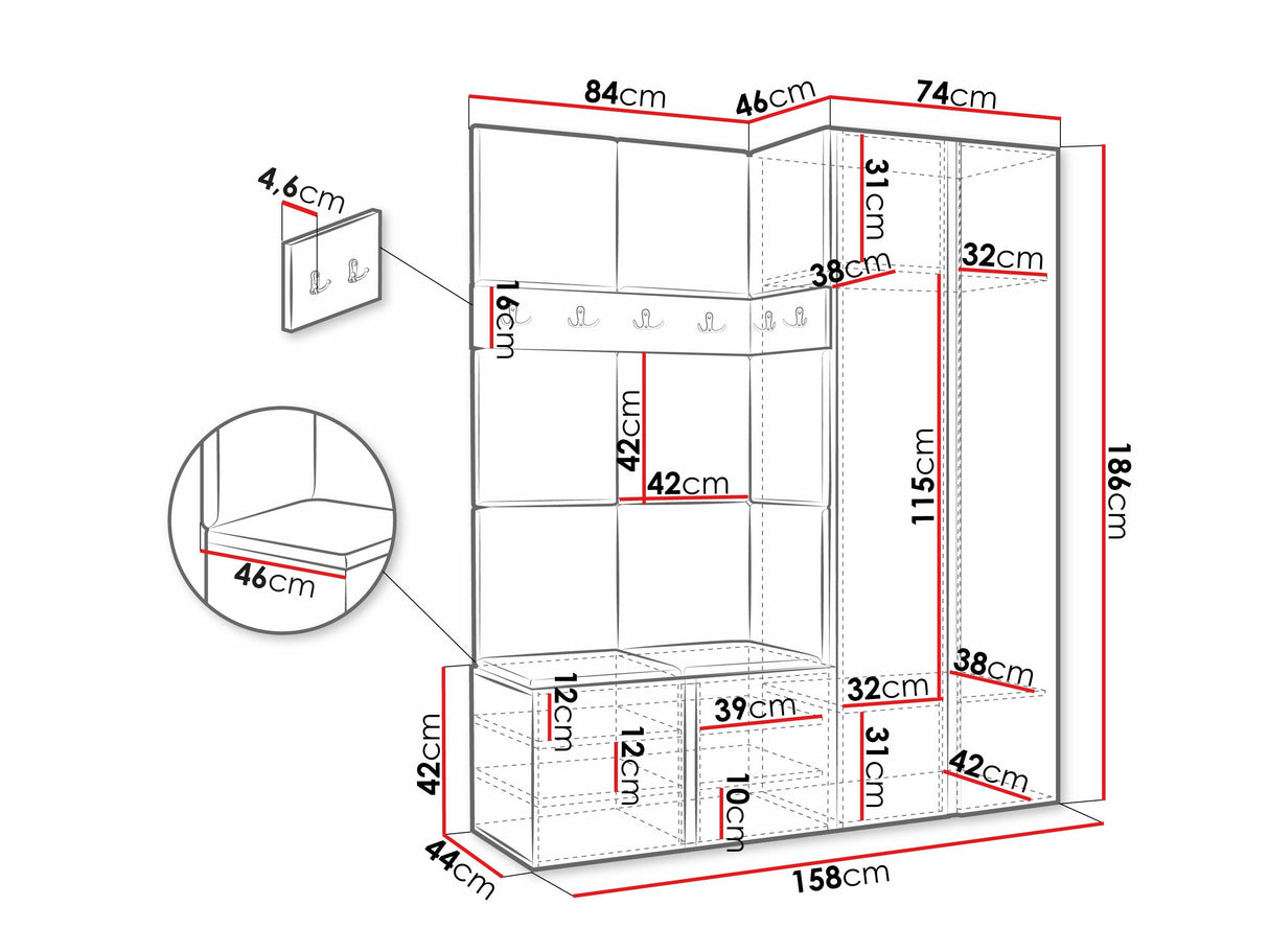 Előszoba garnitúra ORION III (Tavasz III), Keret színe: Artisan tölgy, Puha falpanel színe: Manila 32 4470417