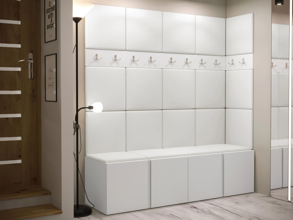 Előszoba garnitúra ORION II (Tavasz II), Keret színe: Fehér, Puha falpanel színe: Lágy öko-bőr 017 4470954