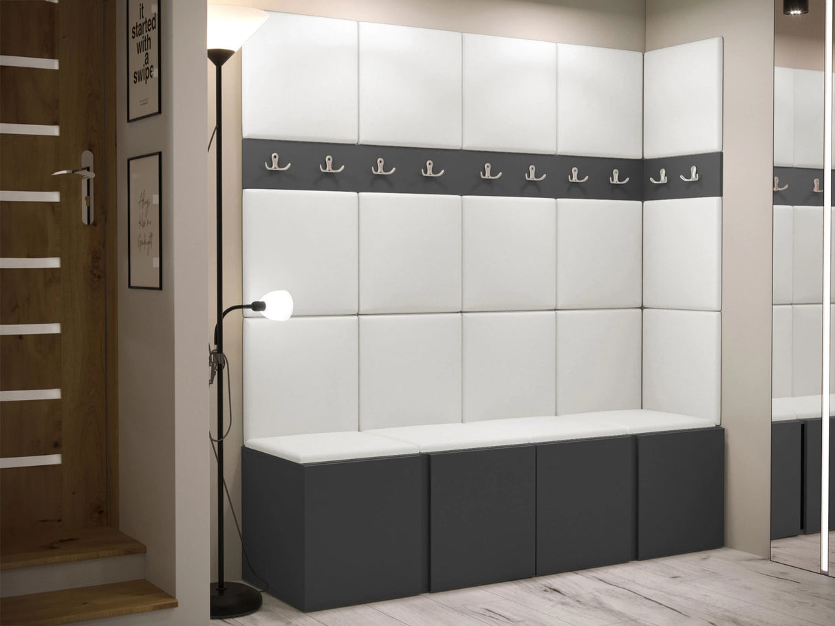 Előszoba garnitúra ORION II (Tavasz II), Keret színe: Grafit, Puha falpanel színe: Lágy öko-bőr 017 4471053