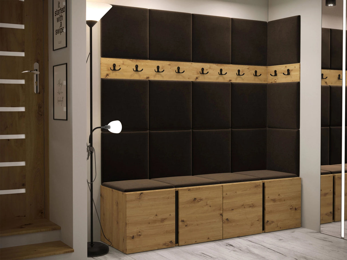 Előszoba garnitúra ORION II (Tavasz II), Keret színe: Artisan tölgy, Puha falpanel színe: Manila 04 4471080