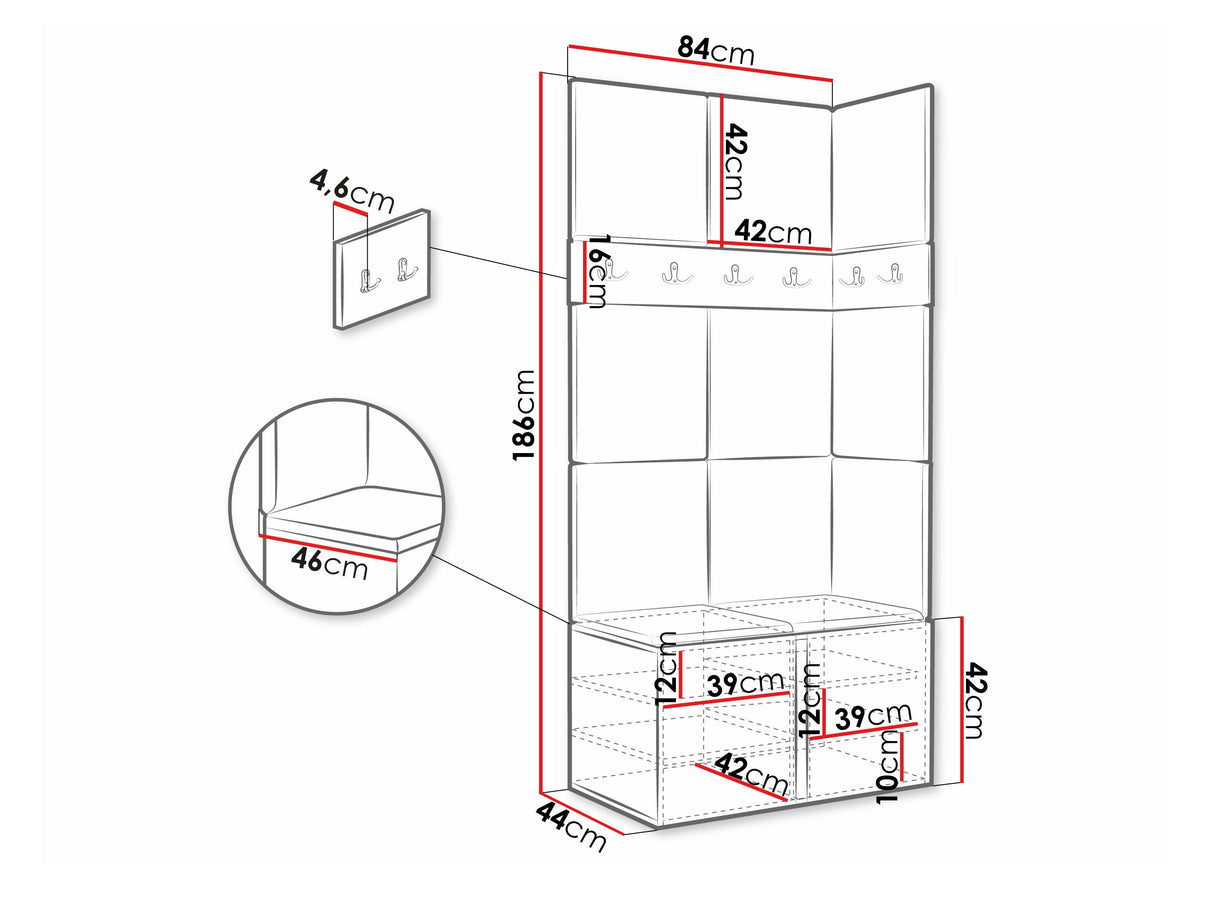 Előszoba garnitúra ORION I (Tavasz I), Keret színe: Artisan tölgy, Puha falpanel színe: Manila 32 4471772