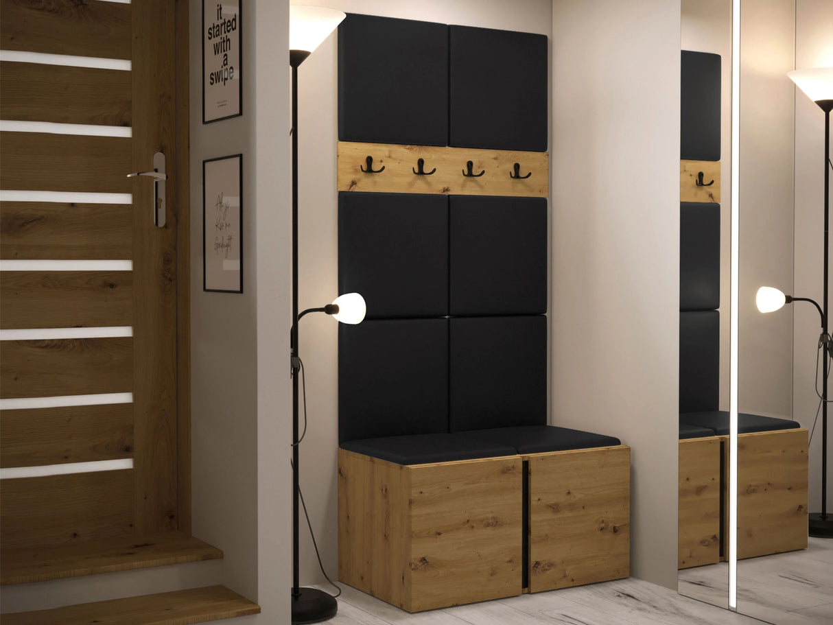 Előszoba garnitúra ORION IV (Tavasz IV), Keret színe: Artisan tölgy, Puha falpanel színe: Lágy öko-bőr 011 4472670