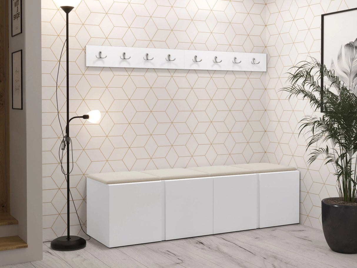 Előszoba garnitúra ORION VII (Tavasz VII), Keret színe: Fehér, Puha falpanel színe: Manila 02 4474610