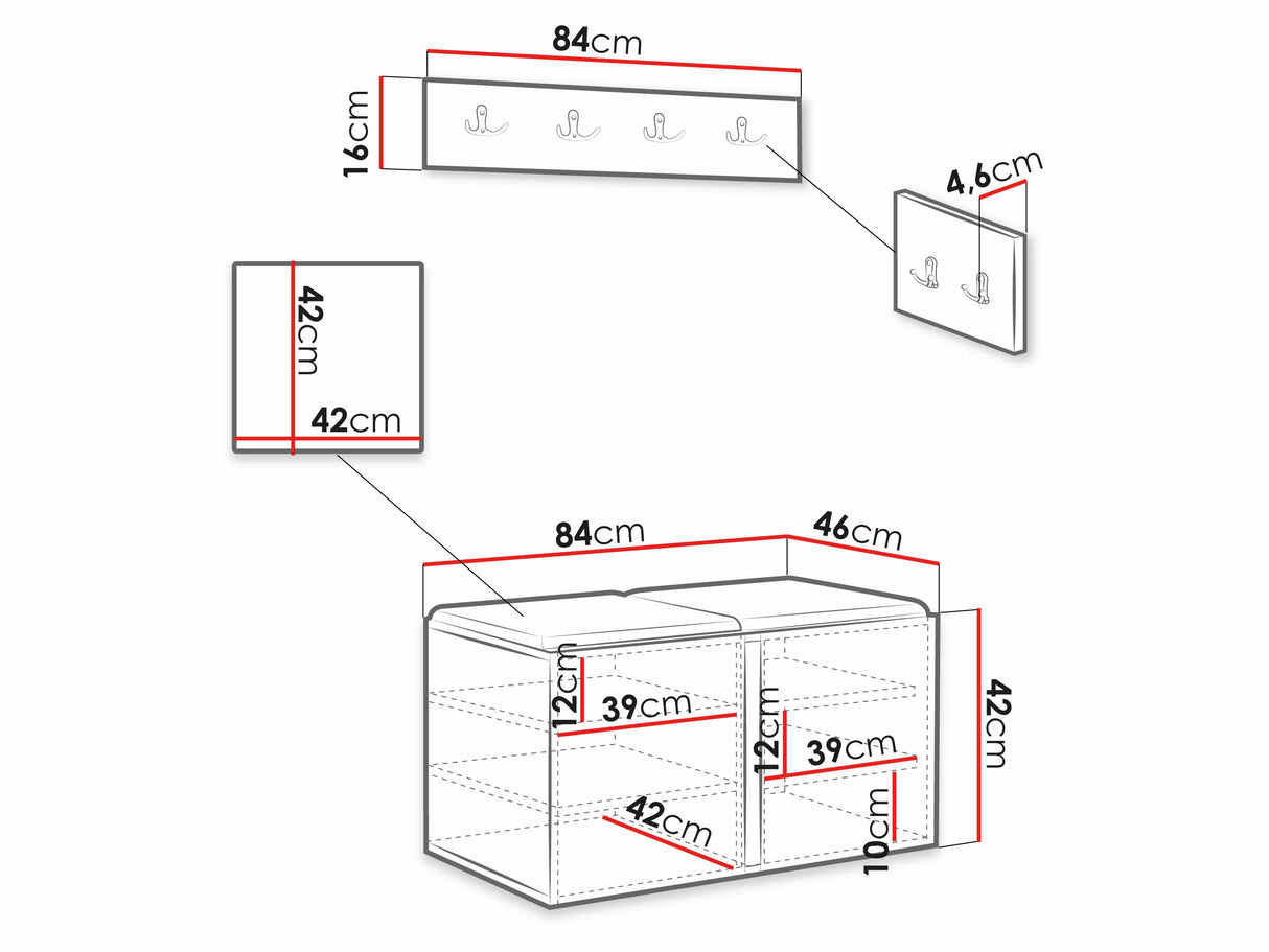 Előszoba garnitúra ORION VI (Tavasz VI), Keret színe: Fehér, Puha falpanel színe: Manila 02 4475109