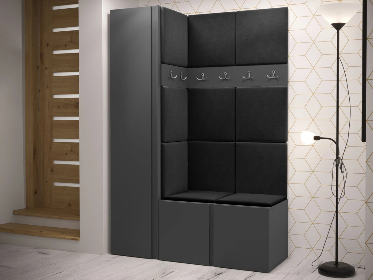 Előszoba garnitúra ORION IX (Tavasz IX), Keret színe: Grafit, Puha falpanel színe: Manila 18 4476446