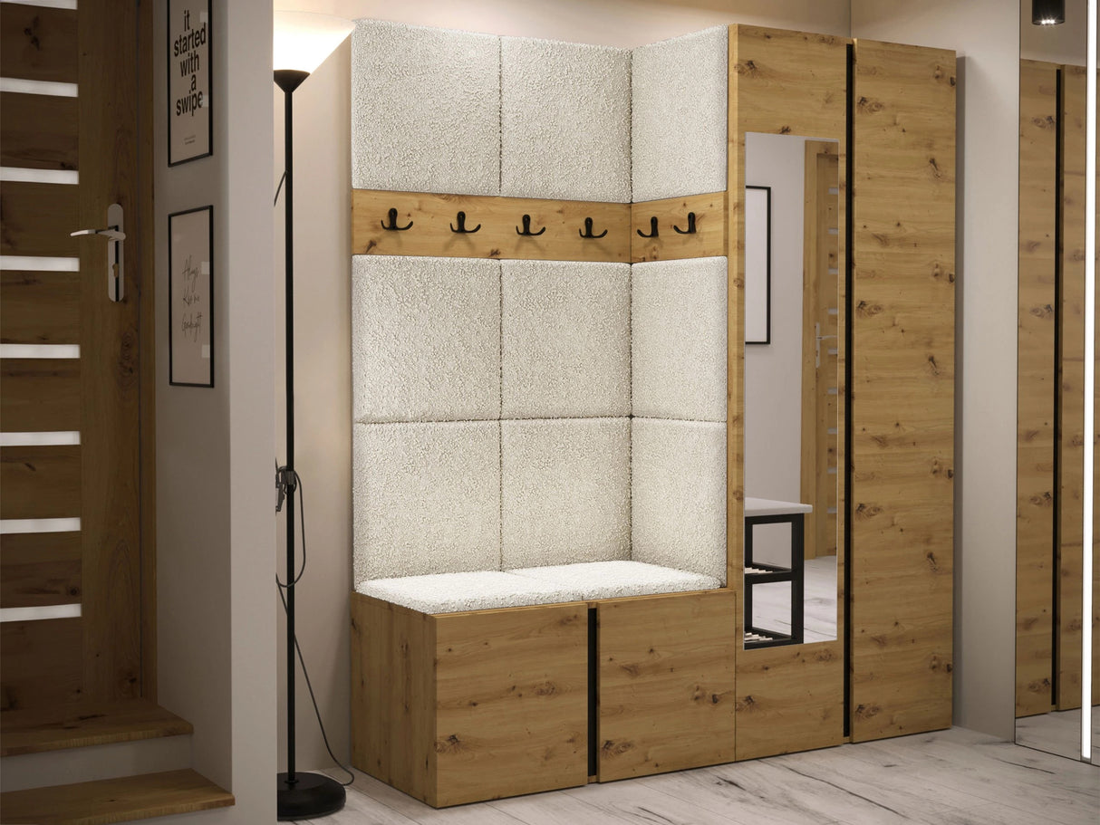 Előszoba garnitúra ORION XII (Tavasz XII), Keret színe: Artisan tölgy, Puha falpanel színe: Abriamo 3 4478301