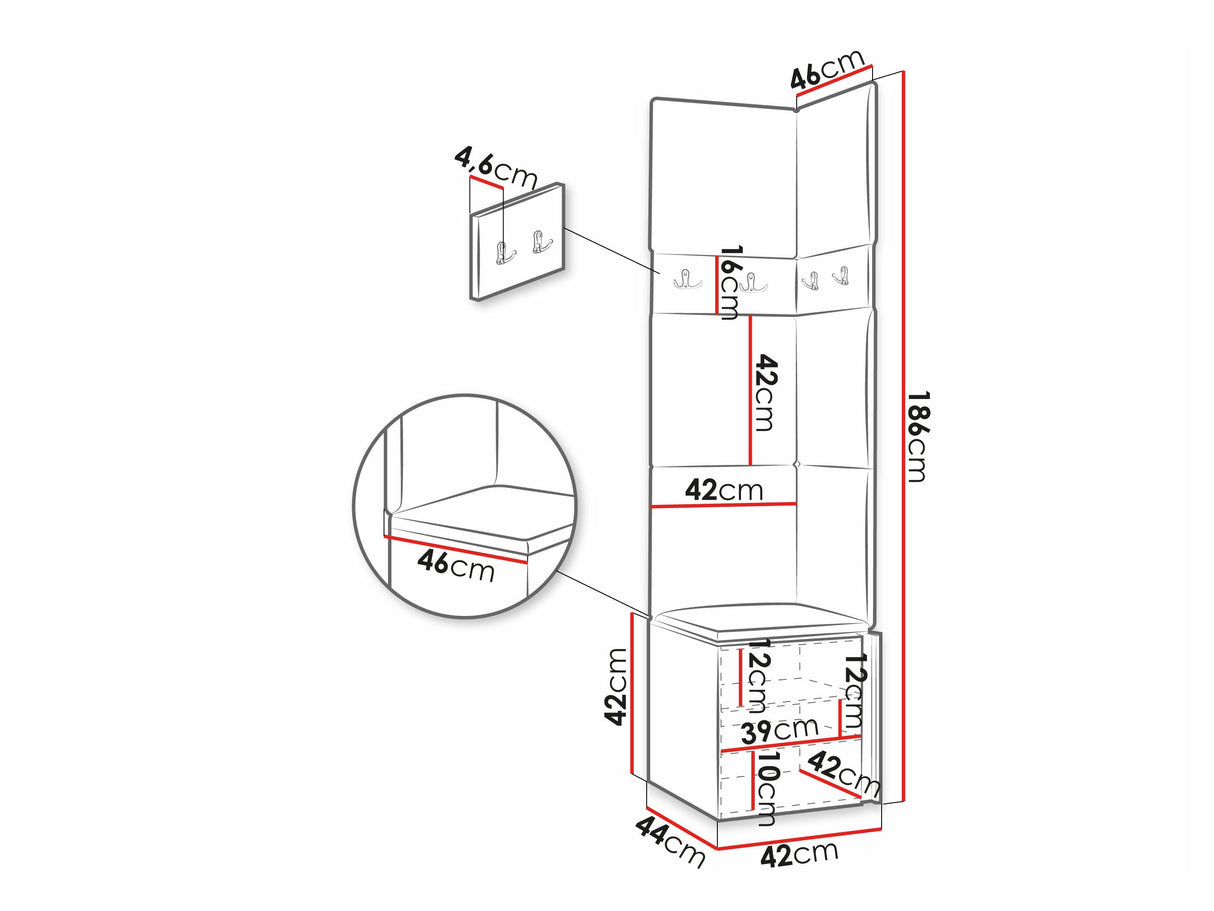Előszoba garnitúra ORION XXI (Tavasz XXI), Keret színe: Artisan tölgy +, Puha falpanel színe: Manila 35 4480796