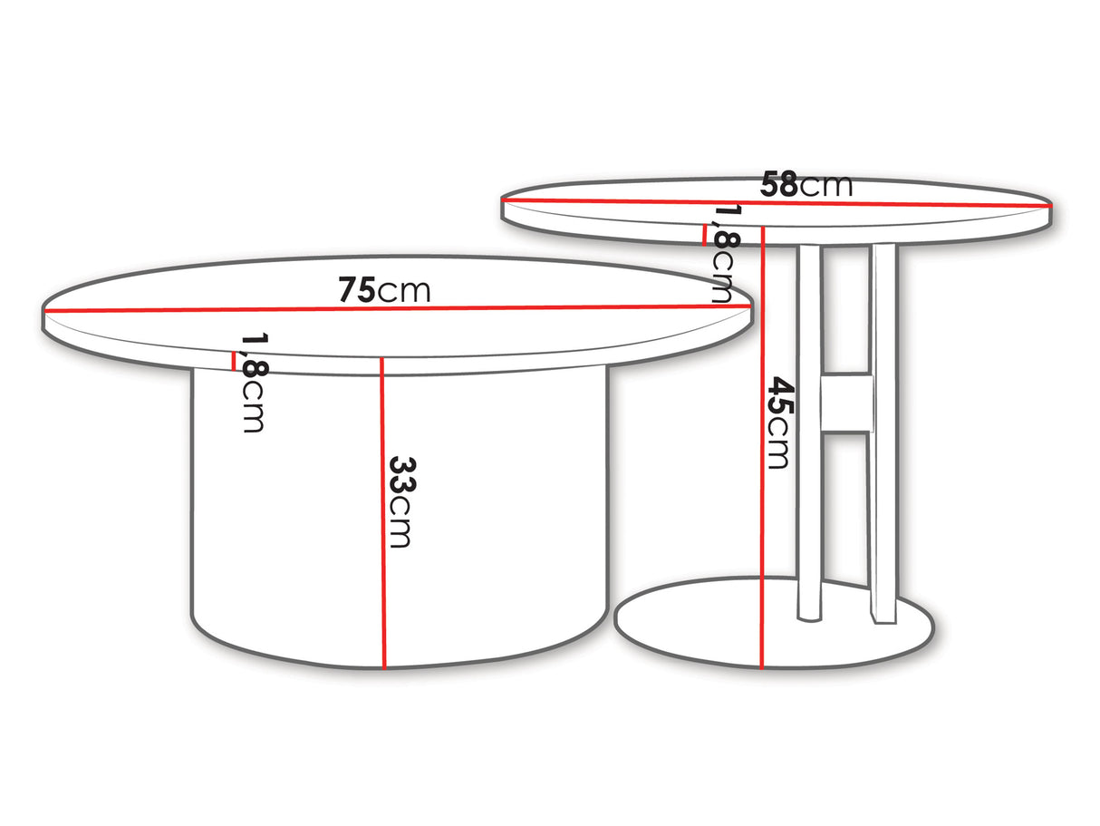 Dohányzóasztal szett MONAR, színe: Tölgy