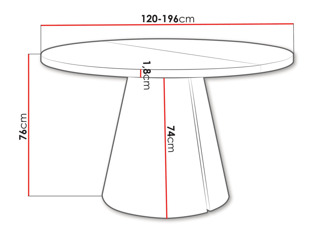 Asztal CALMA 120, színe: Craft