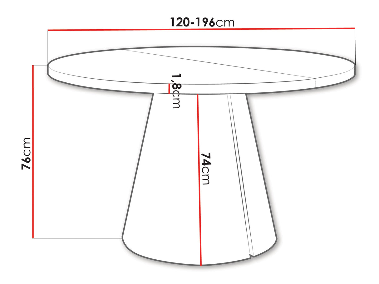 Asztal CALMA 120, színe: Kasmír
