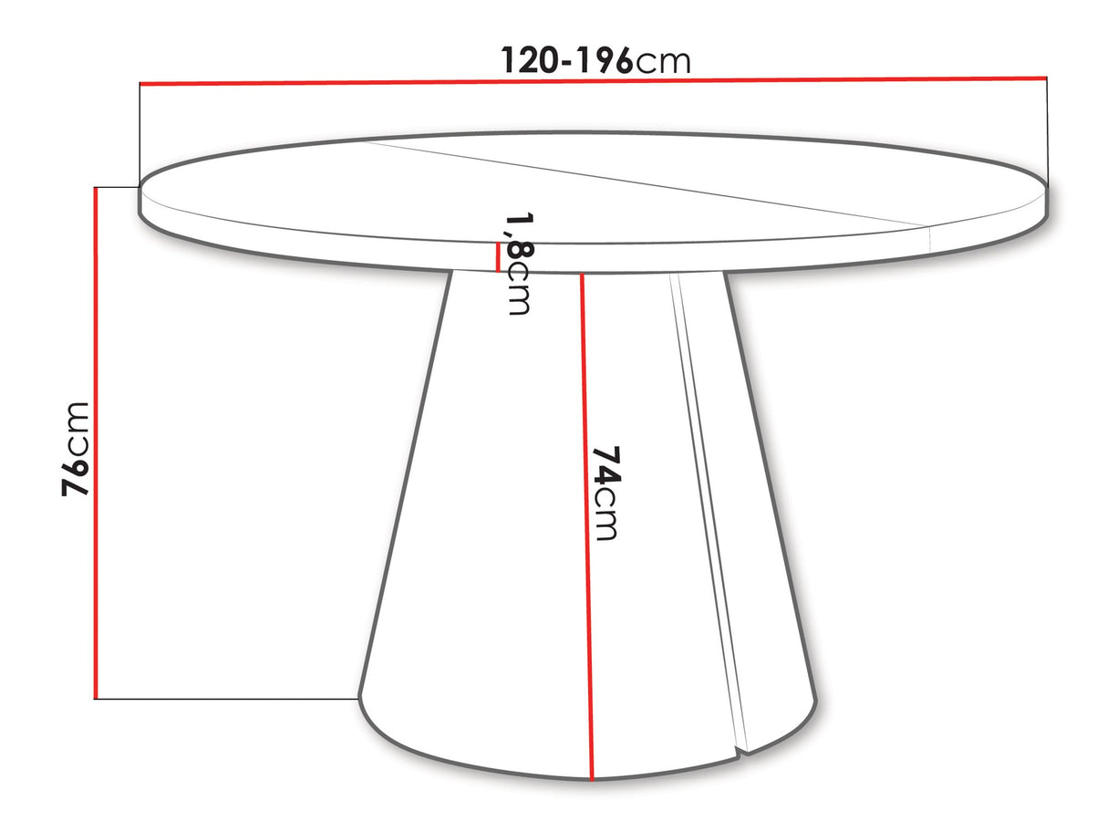Asztal CALMA 120, színe: Fehér