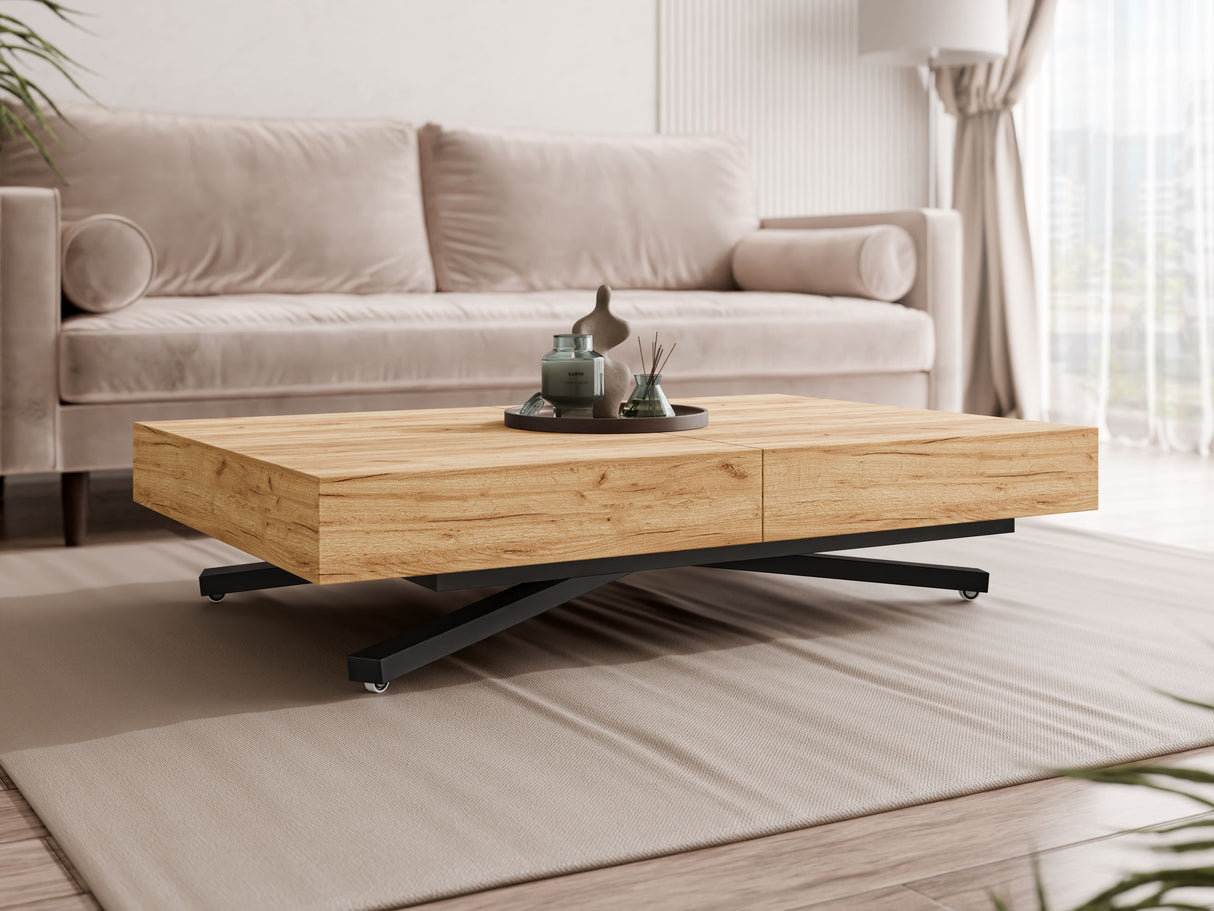 Kihajtható dohányzóasztal SANNA X, színe: Craft