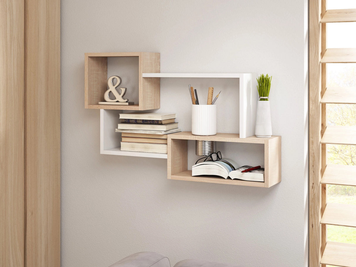 Fali polc Trio 005 (Cygni), Szín: Sonoma tölgy + Fehér 4495935