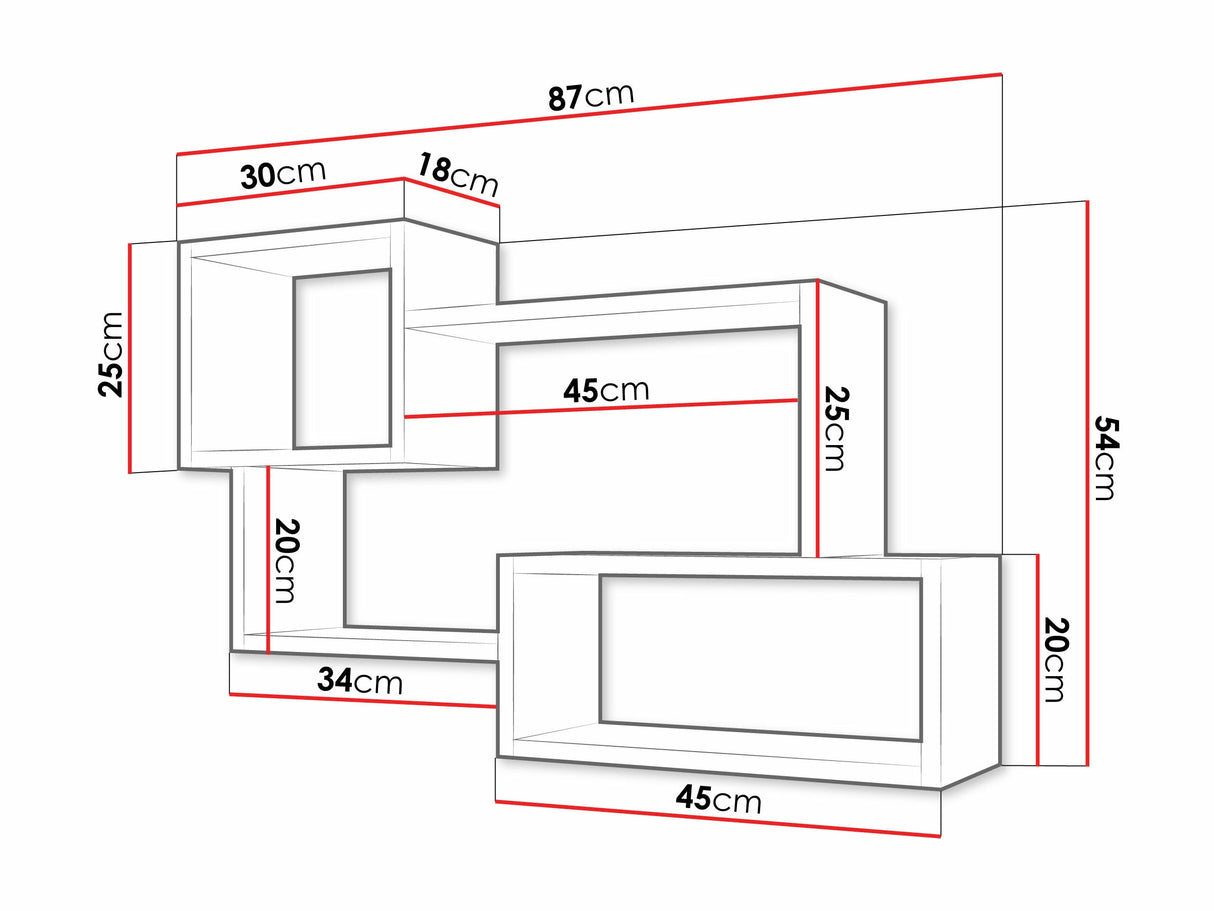 Fali polc Trio 005 (Cygni), Szín: Sonoma tölgy + Fehér 4495939