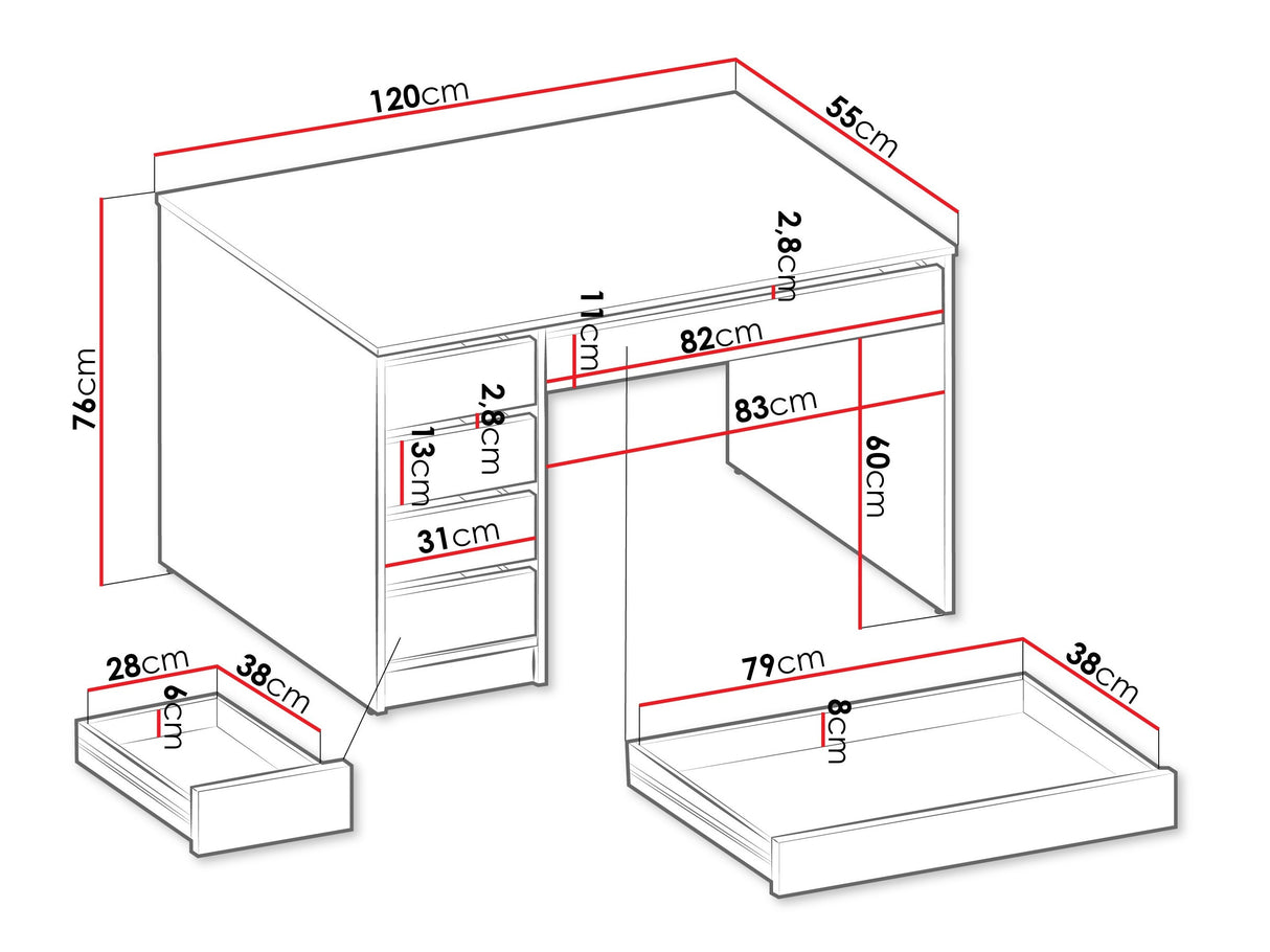 Íróasztal Ada (Heron), Szín: Dió