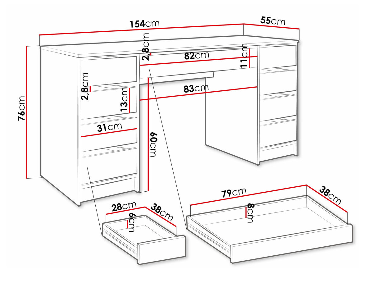 Íróasztal / ADA BIS (Fehér) 4496363