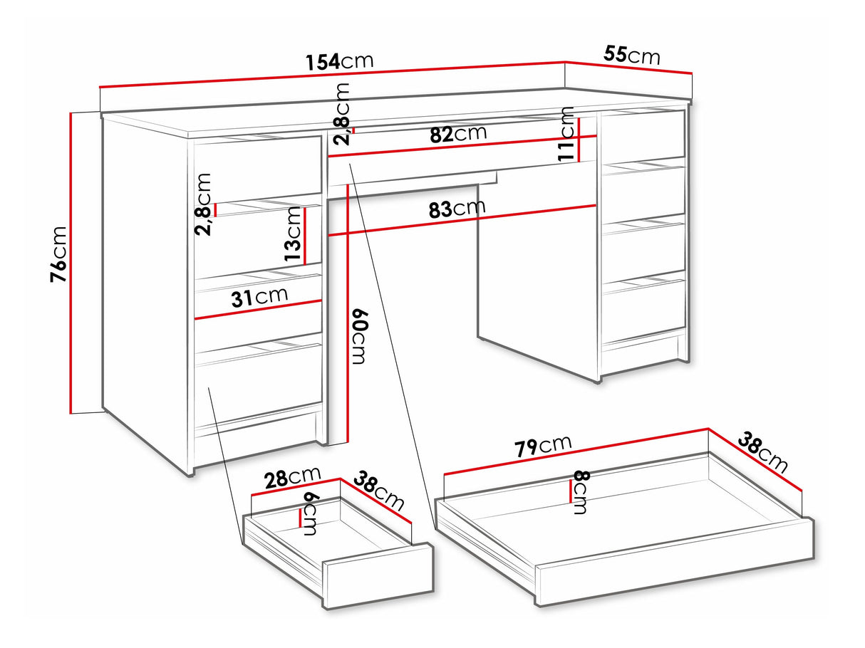 Íróasztal / ADA BIS (Antracit) 4496385