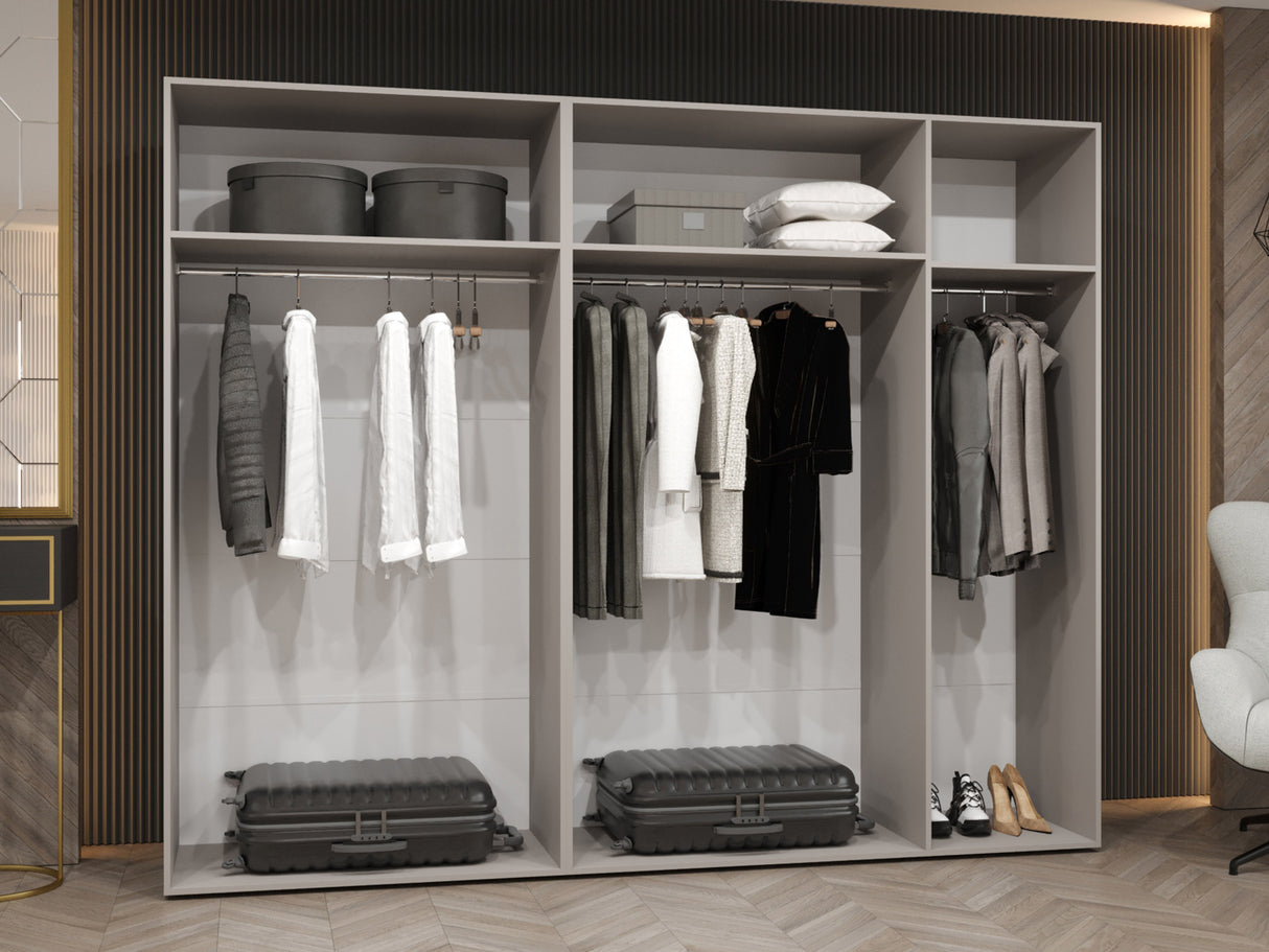 Gardróbszekrény MILA 3 250, Szín:, Fogantyú színe: