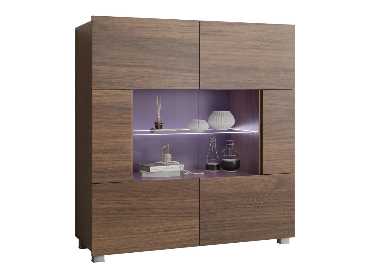 Szekrény Calabrini (Bralani BR01), -világítás: Kék, Szín: Dió