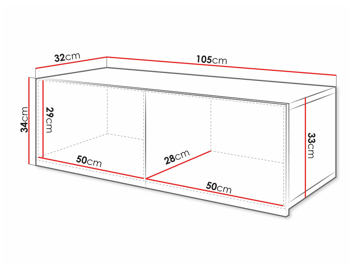 Fali szekrény Calabrini (Bralani BR02), Szín: Fehér + Fényes fehér 4507552