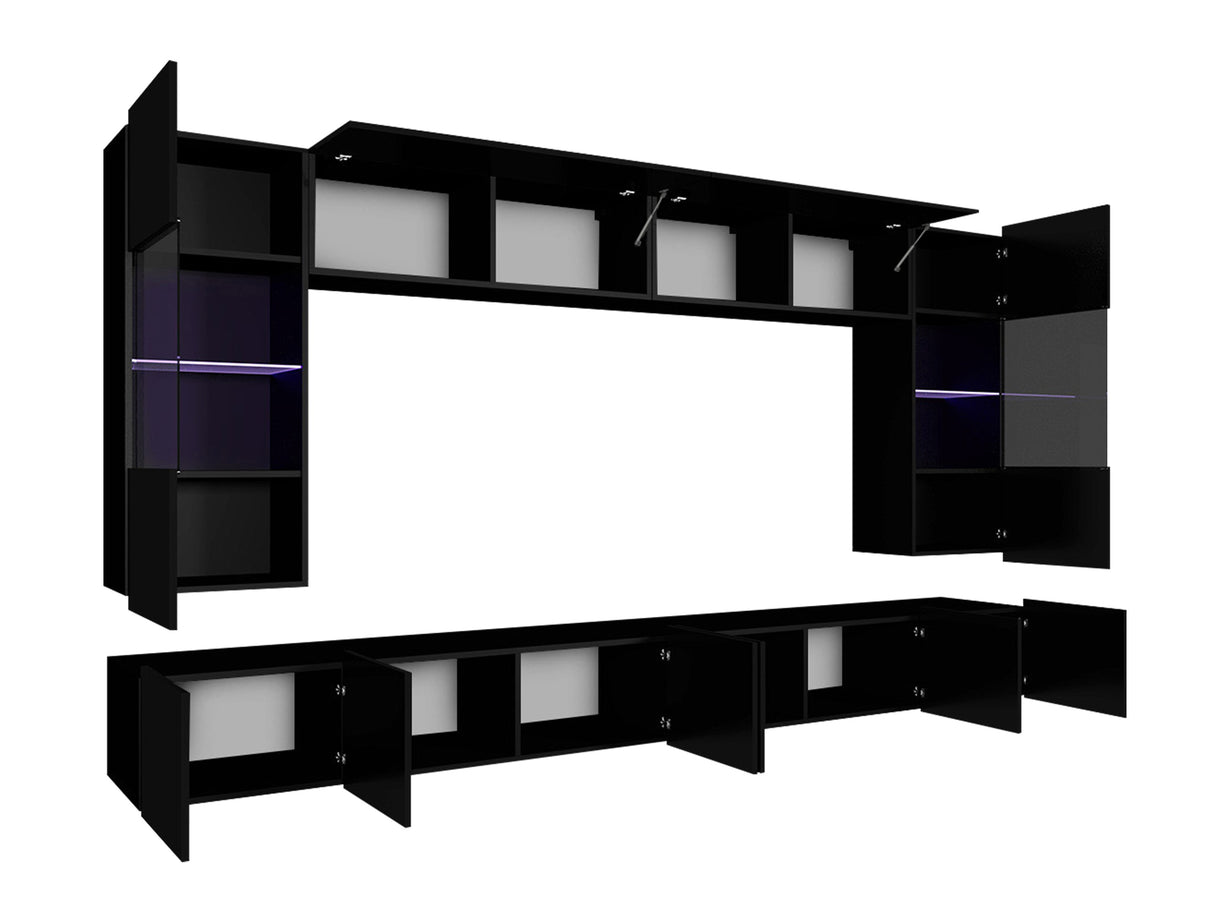 Nappali szett Calabrini (Bralani I), Szín: + Fehér + Fényes fehér, -világítás: Kék 4510382