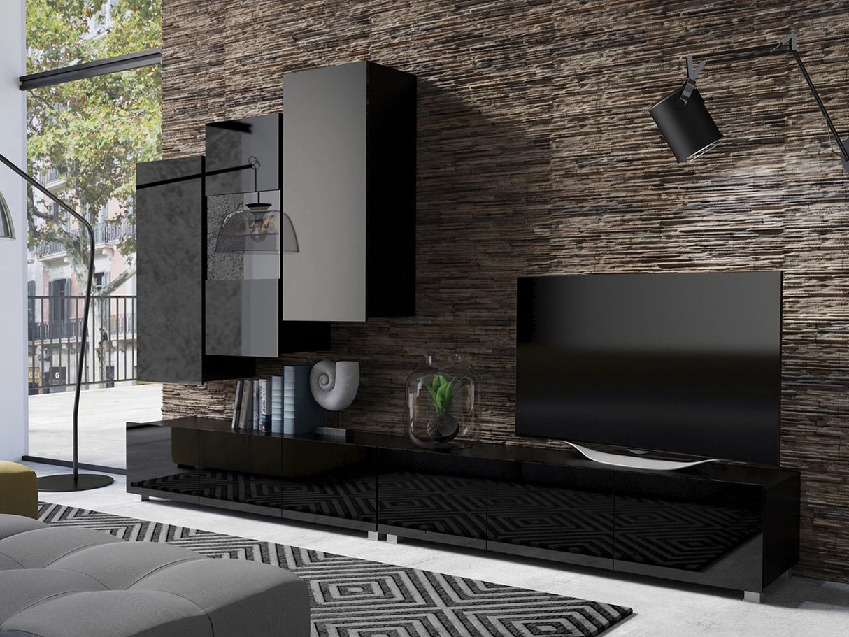 Nappali szett Calabrini (Bralani XVII), -világítás: Nem, Szín: Fényes fekete 4511515