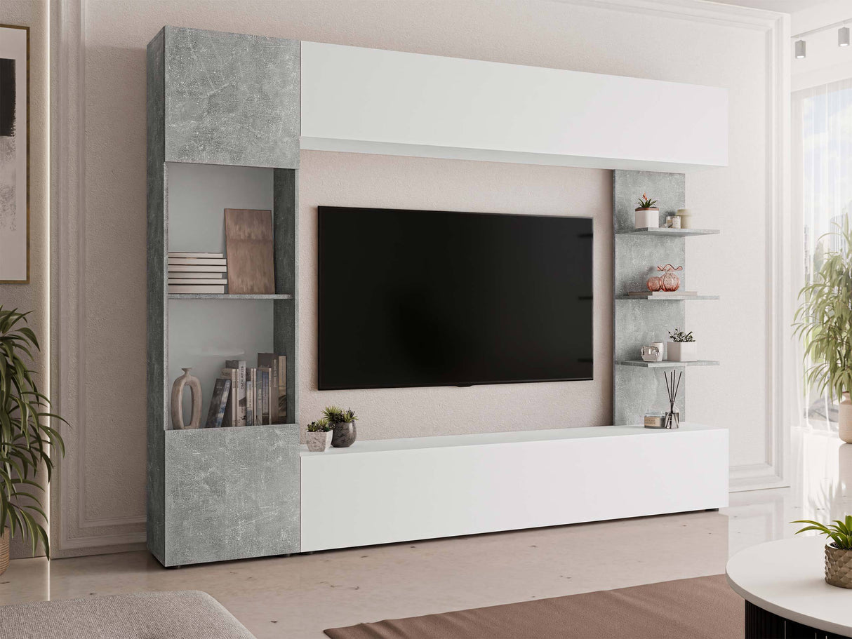 Nappali szett LAZANDO, -világítás: Nem, Szín: Fehér + Beton 4524591