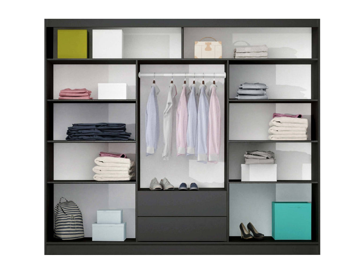 Gardróbszekrény ARUBA 2 250, Szín: Grafit