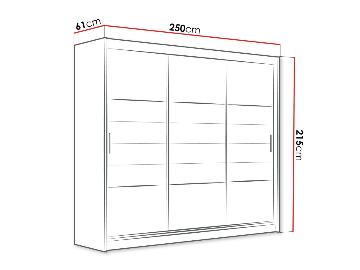 Gardróbszekrény ARUBA 2 250, Szín: Grafit