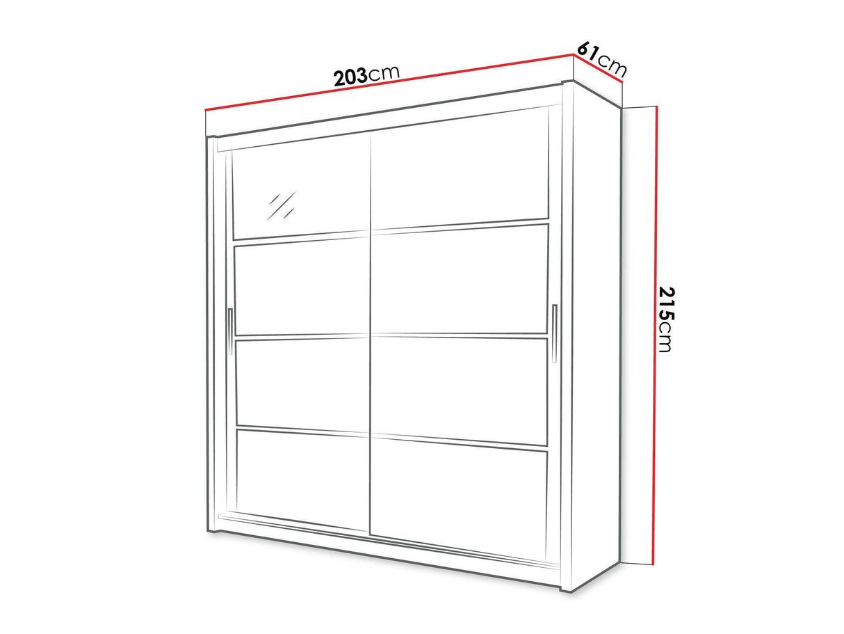 Gardróbszekrény DAKOTA 203, Szín: Fehér