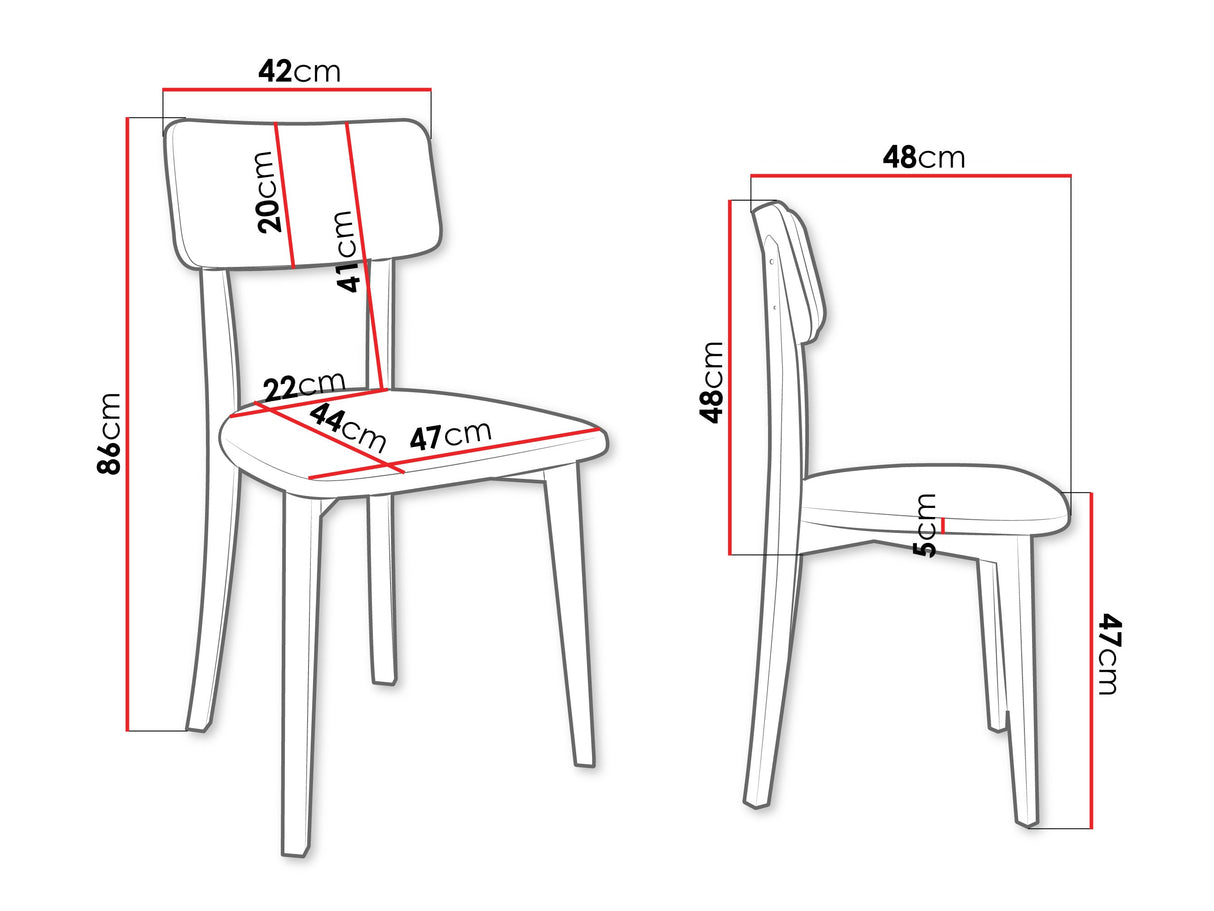 Szék HUGO 6 NEW, Fa színe: Fehér, : Hygge 91