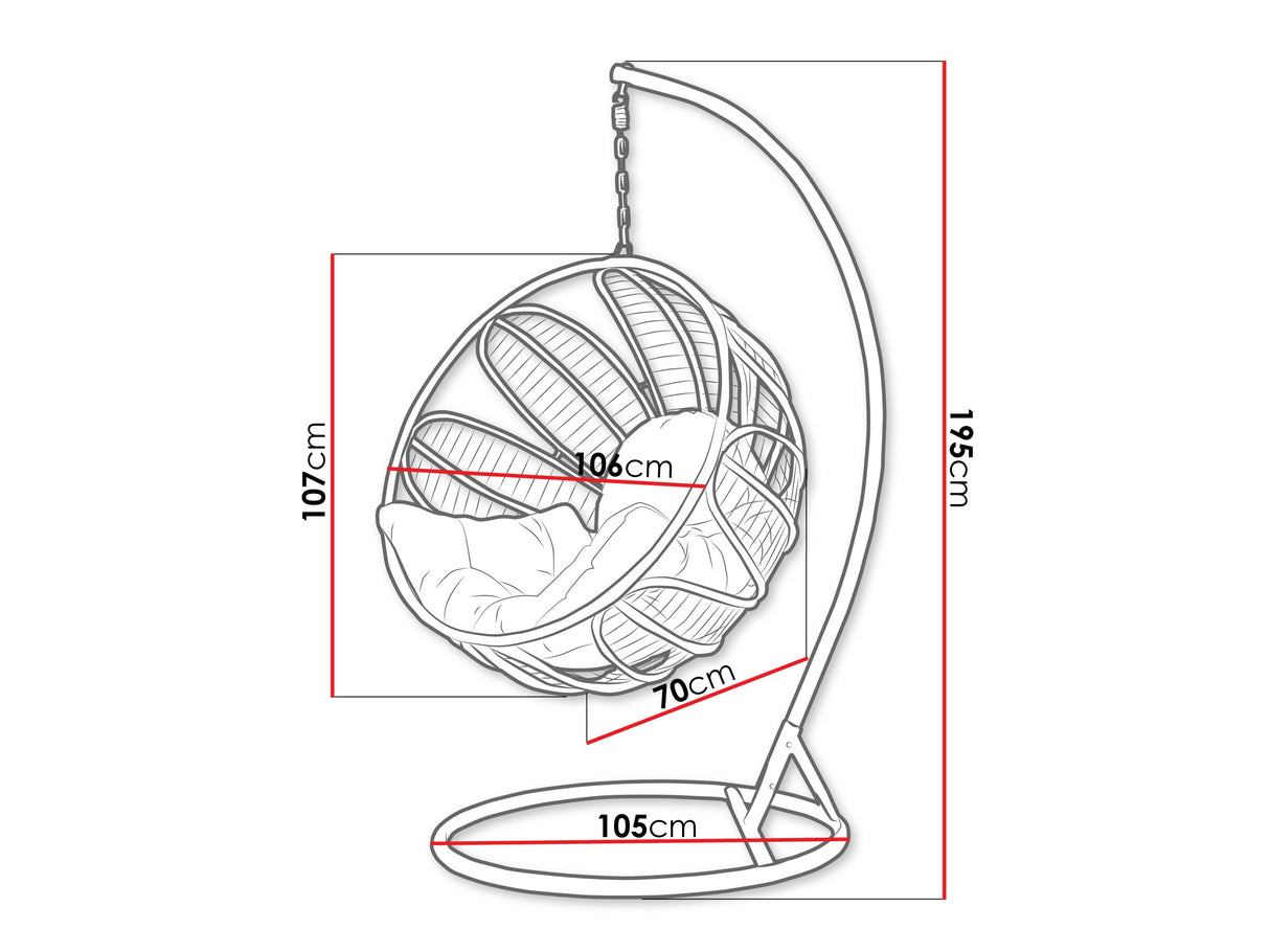 Függőszék wiszący FLORESSA, Szín: Sötétzöld + Zöld