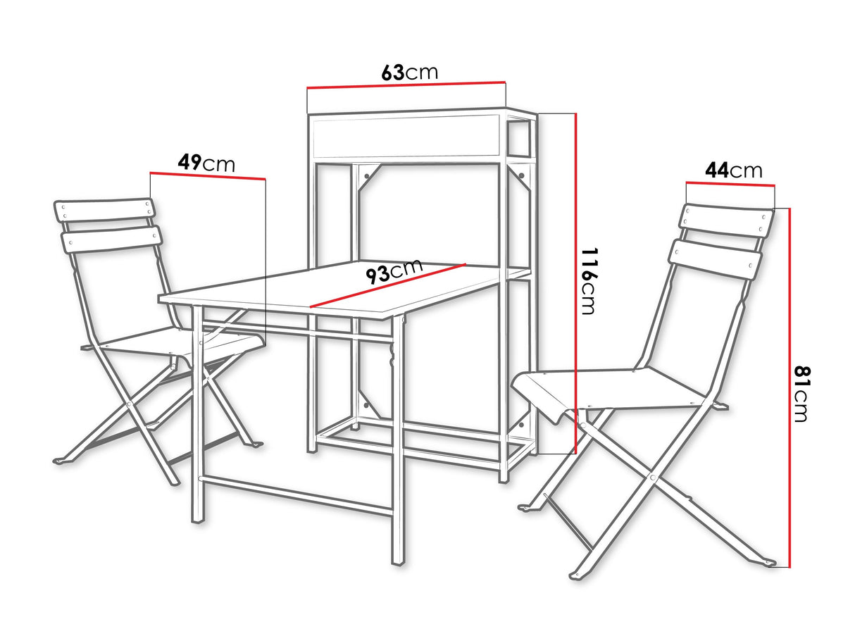 Erkélybútor-készlet owy na balkon TOURRA, Szín: Szürke 4540568