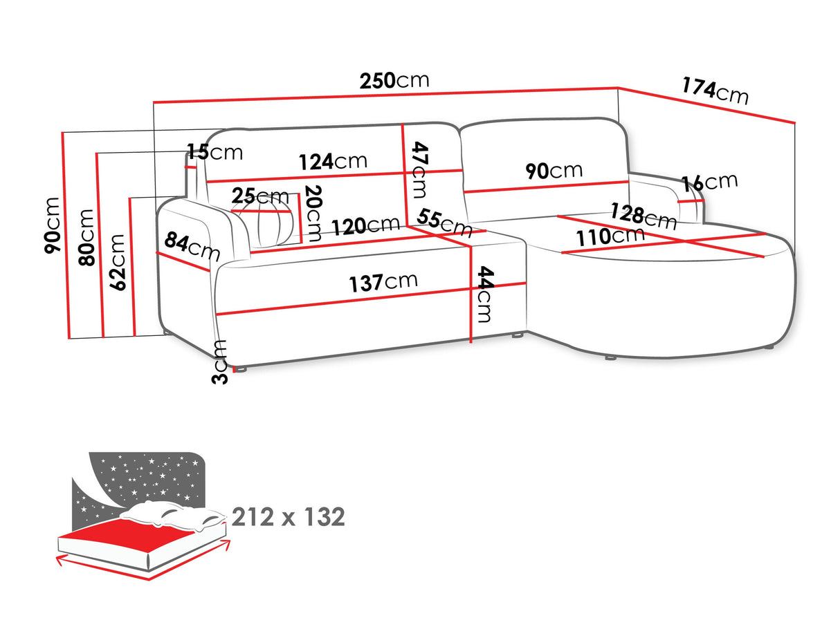Sarokkanapé LORIDU, Szín: Taro 01, Változatok: Jobb