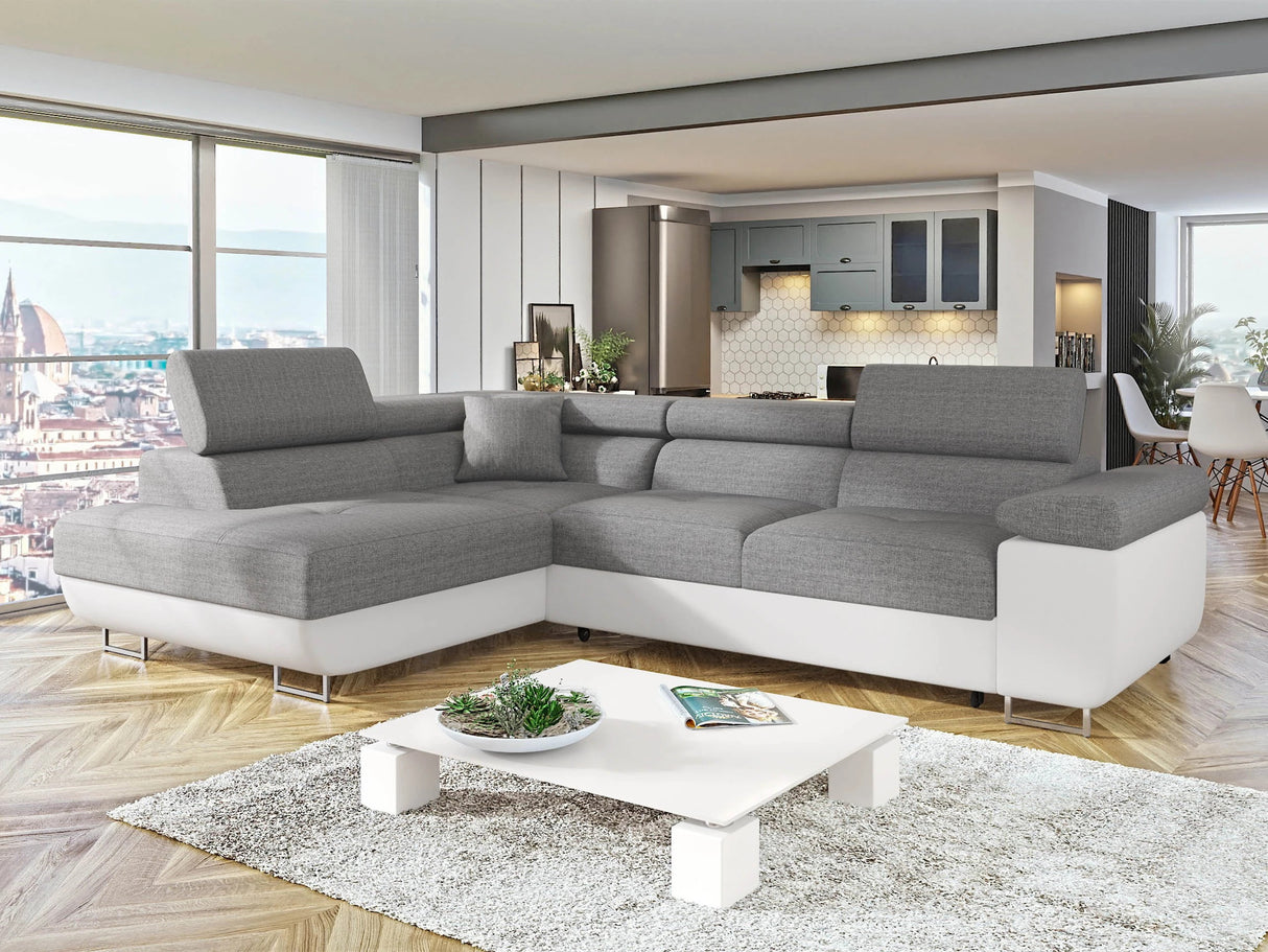 Sarokkanapé TOREZIO, Szín: Soft 017 + Lux 05, Változatok: Bal 4567145