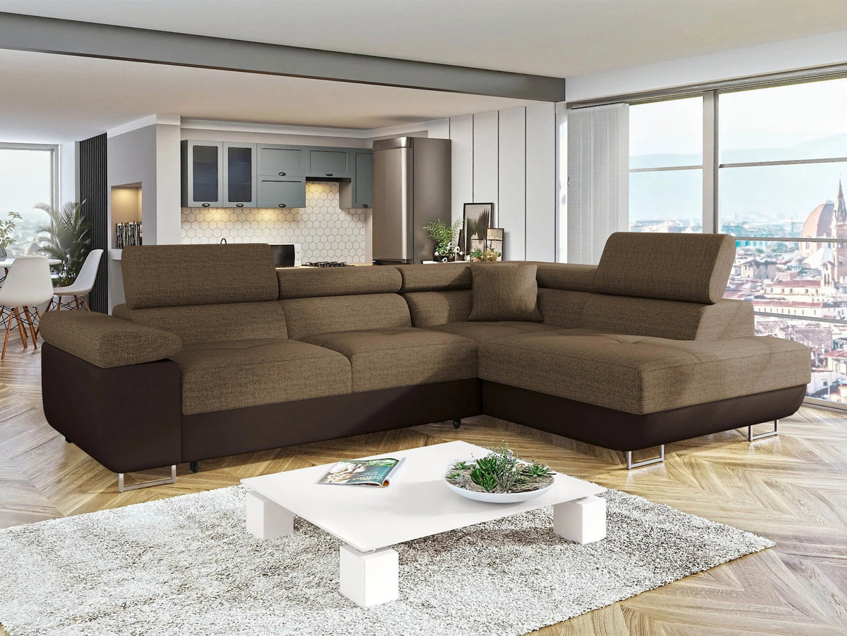 Sarokkanapé TOREZIO, Szín: Soft 066 + Lux 03, Változatok: Jobb 4567159