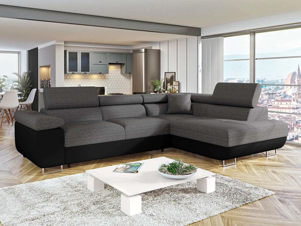 Sarokkanapé TOREZIO, Szín: Soft 011 + Lux 06, Változatok: Jobb 4567161