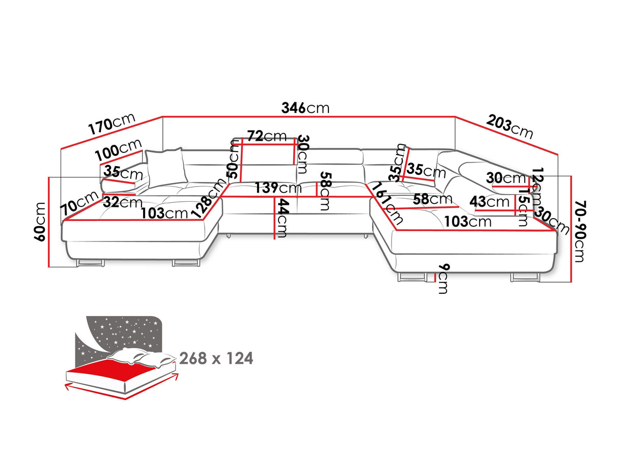 Sarokkanapé TOREZIO BIS, Szín: Soft 029 + Lux 05, Változatok: Bal 4567722