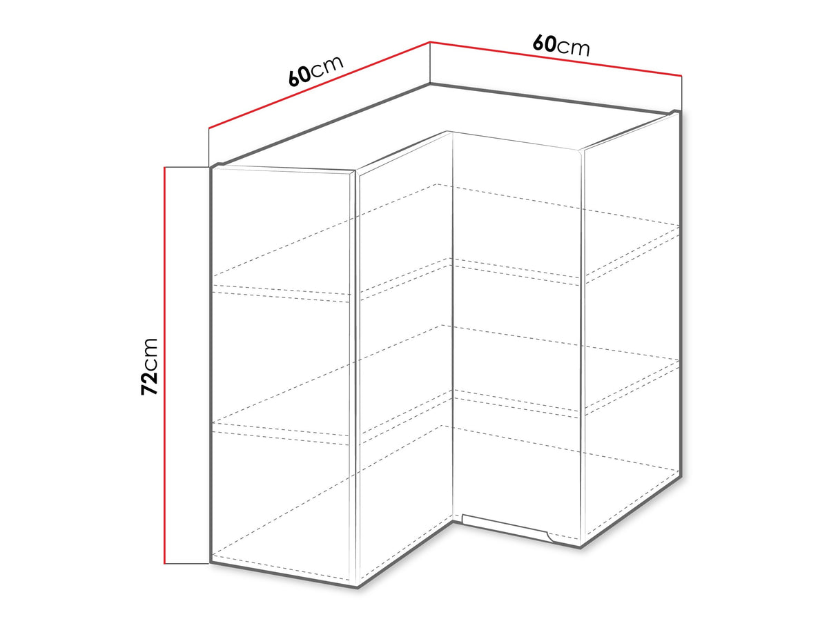 Moduláris fali sarokszekrény górna 60X60 GN-72 2F 90 SOLEA