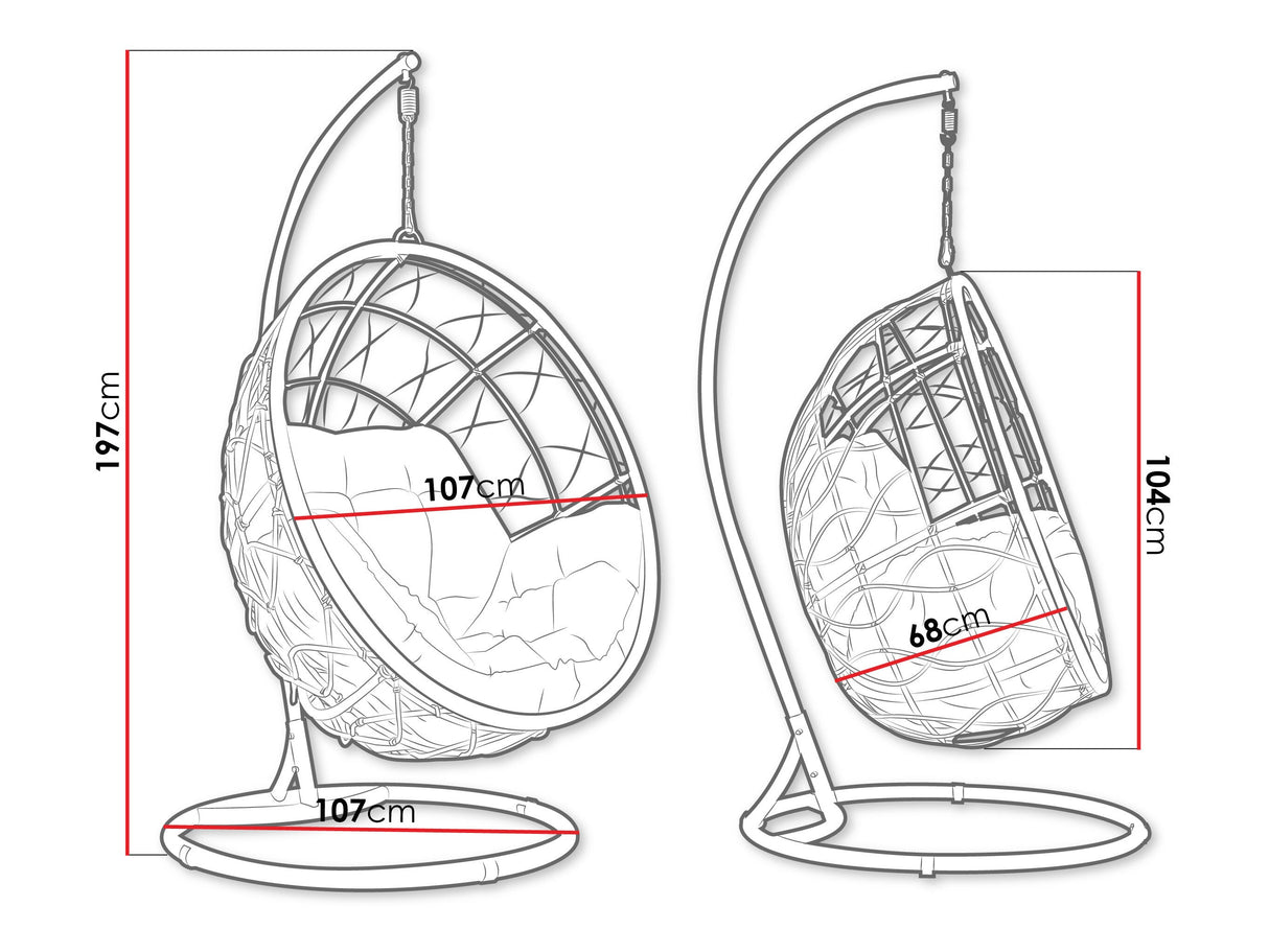 Függőszék wiszący ARIA /Naturalny Rattan + 5014