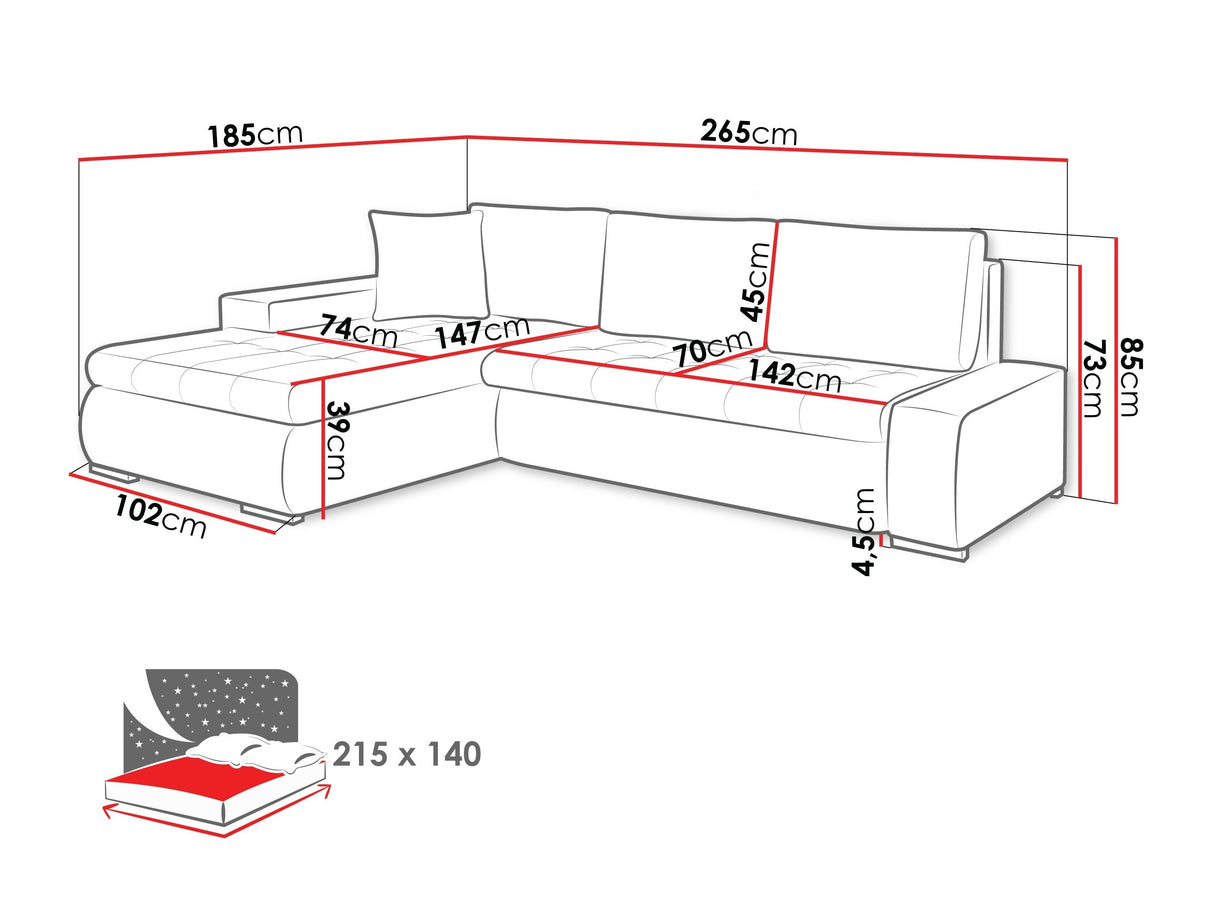 Sarokkanapé Orkan Mini (Herkules Mini), Szín: Soft 029 + Majorka 03 4765283